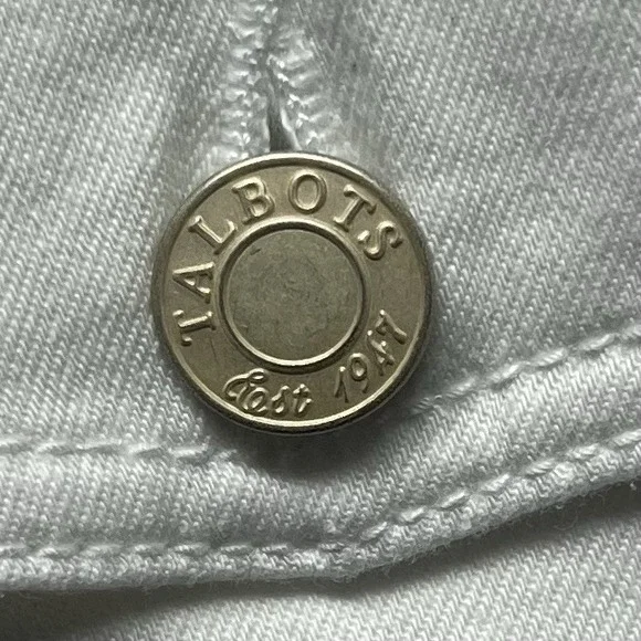 Talbots Denim Jean Jacket Womens 3X White Short Sleeve Button Down New NWT - Picture 8 of 13